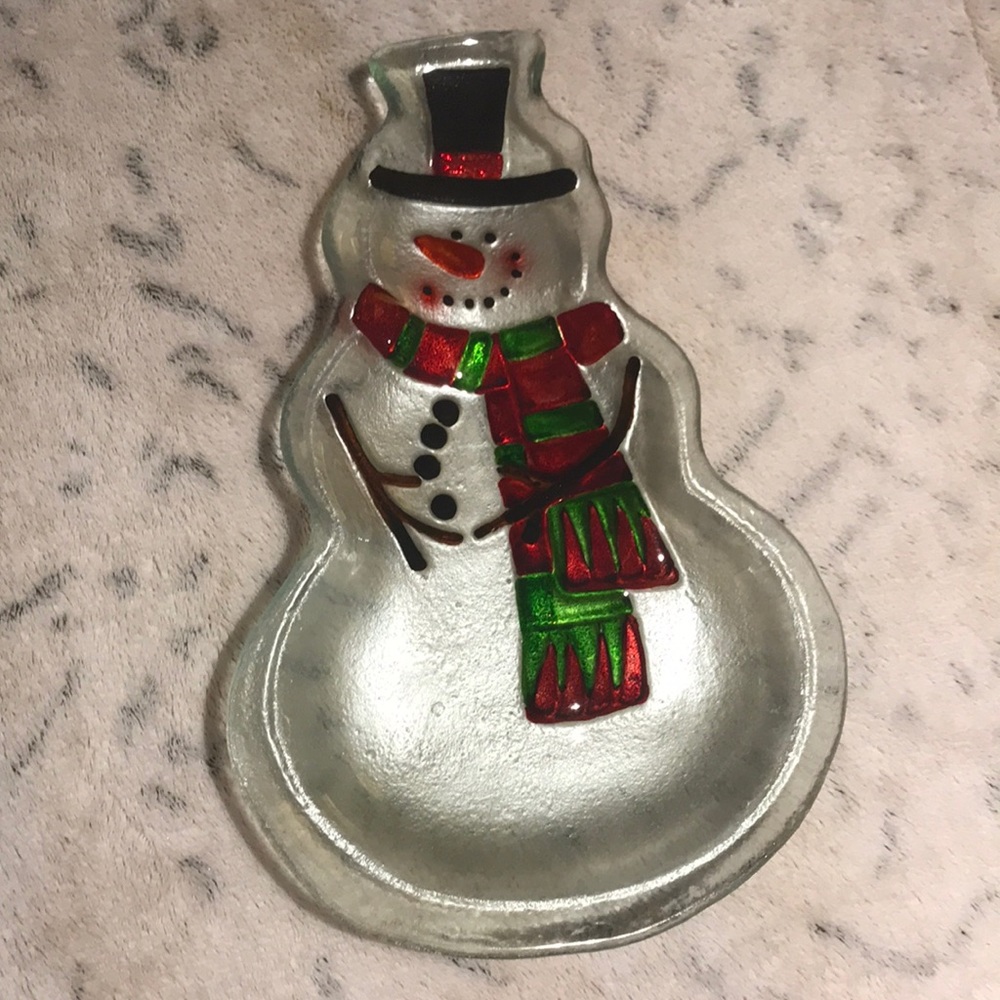 Beautiful glass ⛄️ tray 🎄⛄️😊🎄⛄️❄️💝😍